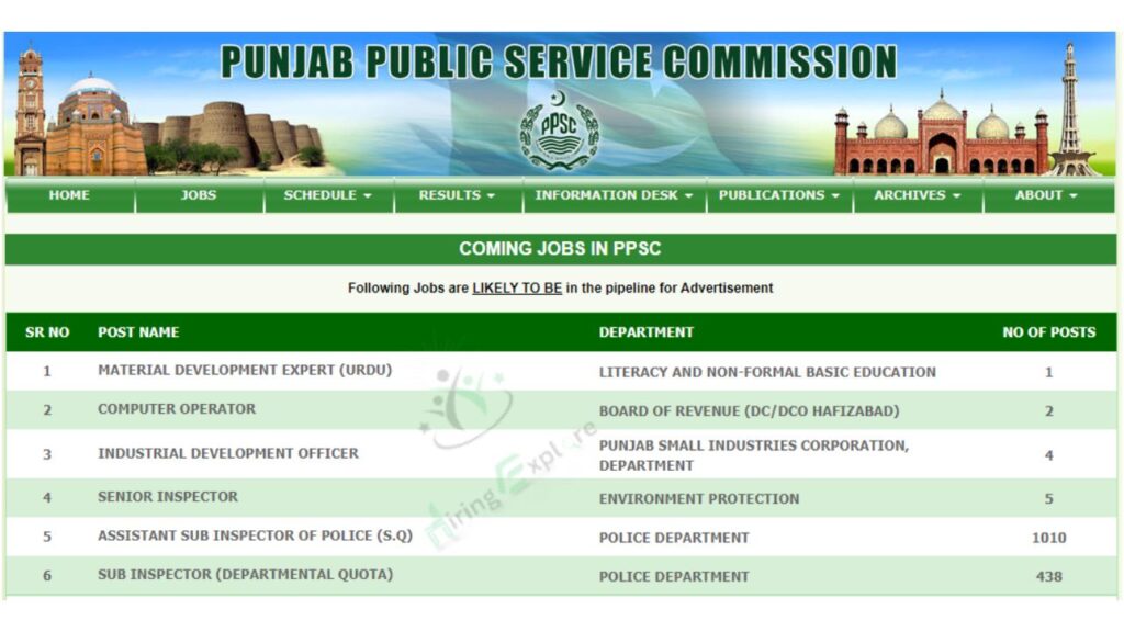 PPSC Upcoming Jobs 2024 ASI Assistant sub inspector jobs