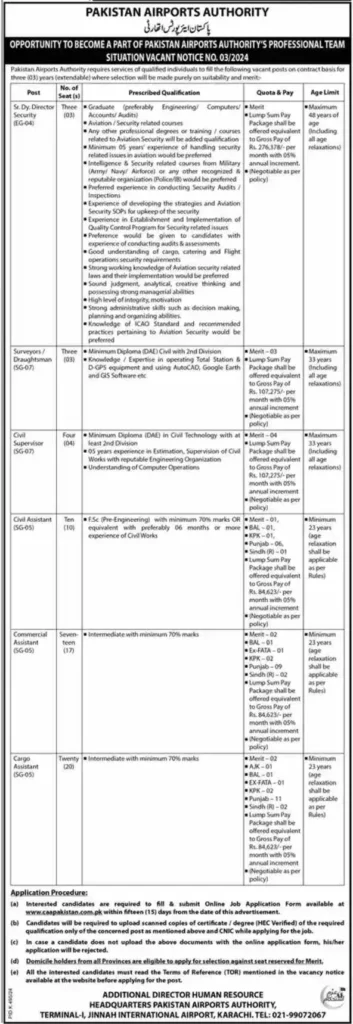 Pakistan Airports Authority PAA Jobs In Karachi August Advertisement 2024