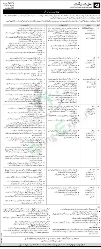 State Life Insurance Corporation of Pakistan SLIC Management Jobs in Karachi September Advertisement 2024