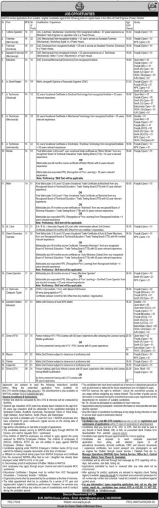 Water & Power Development Authority WAPDA Executive Jobs 2024