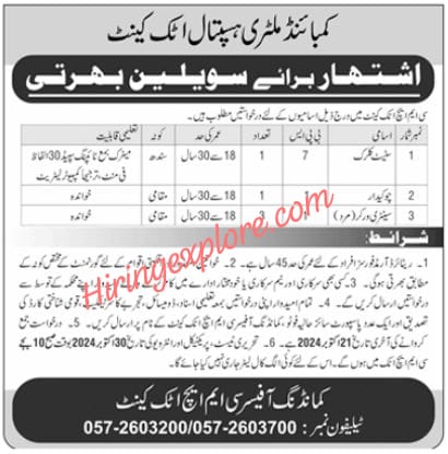 Combined Military Hospital CMH Jobs in Attock October 2024