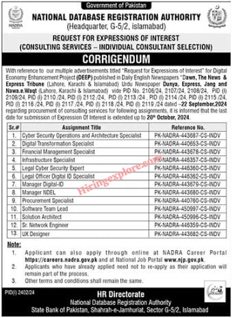 Islamabad NADRA Jobs 2024 Online Apply via National Job Portals